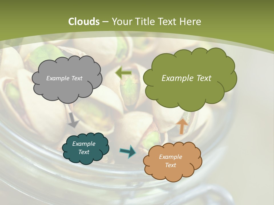 A Glass Jar Filled With Pistachios On Top Of A Table PowerPoint Template