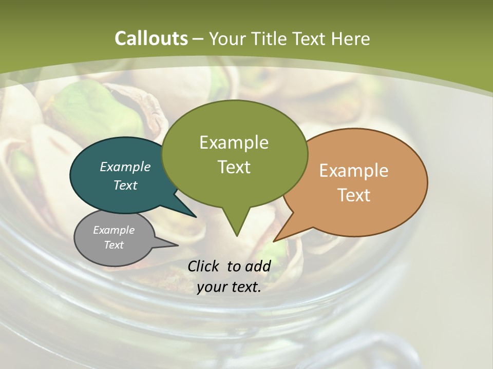 A Glass Jar Filled With Pistachios On Top Of A Table PowerPoint Template