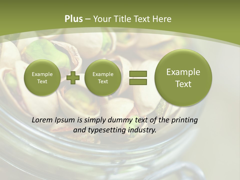 A Glass Jar Filled With Pistachios On Top Of A Table PowerPoint Template