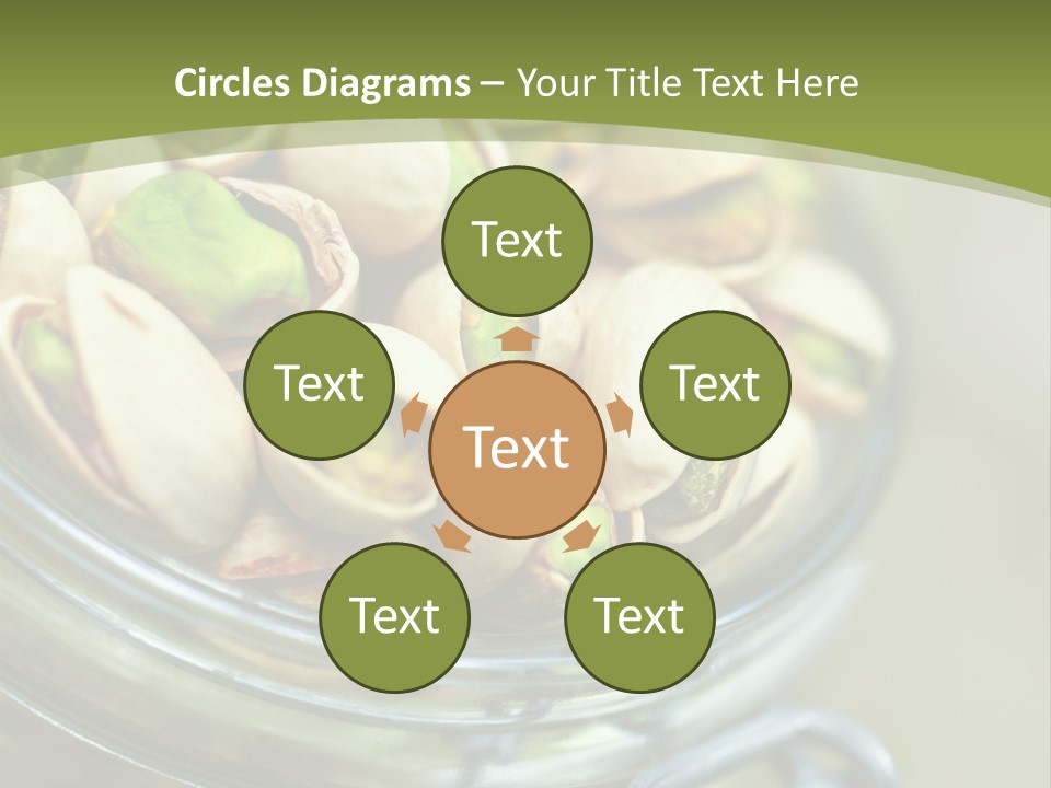 A Glass Jar Filled With Pistachios On Top Of A Table PowerPoint Template