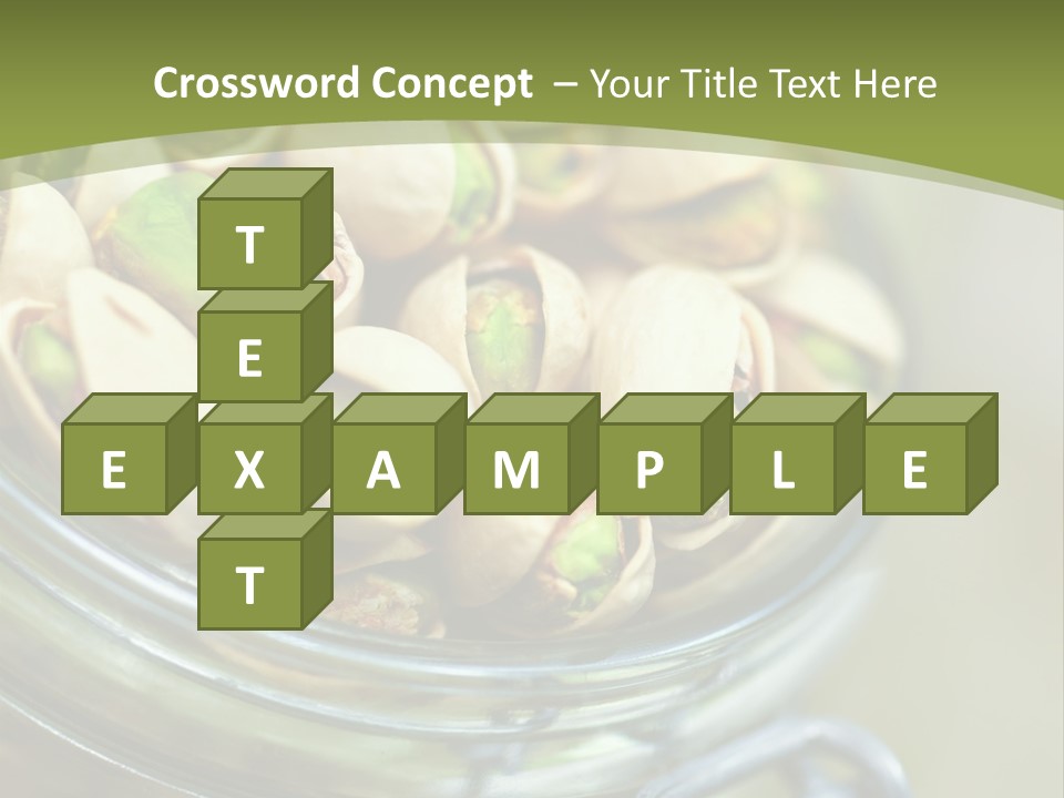 A Glass Jar Filled With Pistachios On Top Of A Table PowerPoint Template