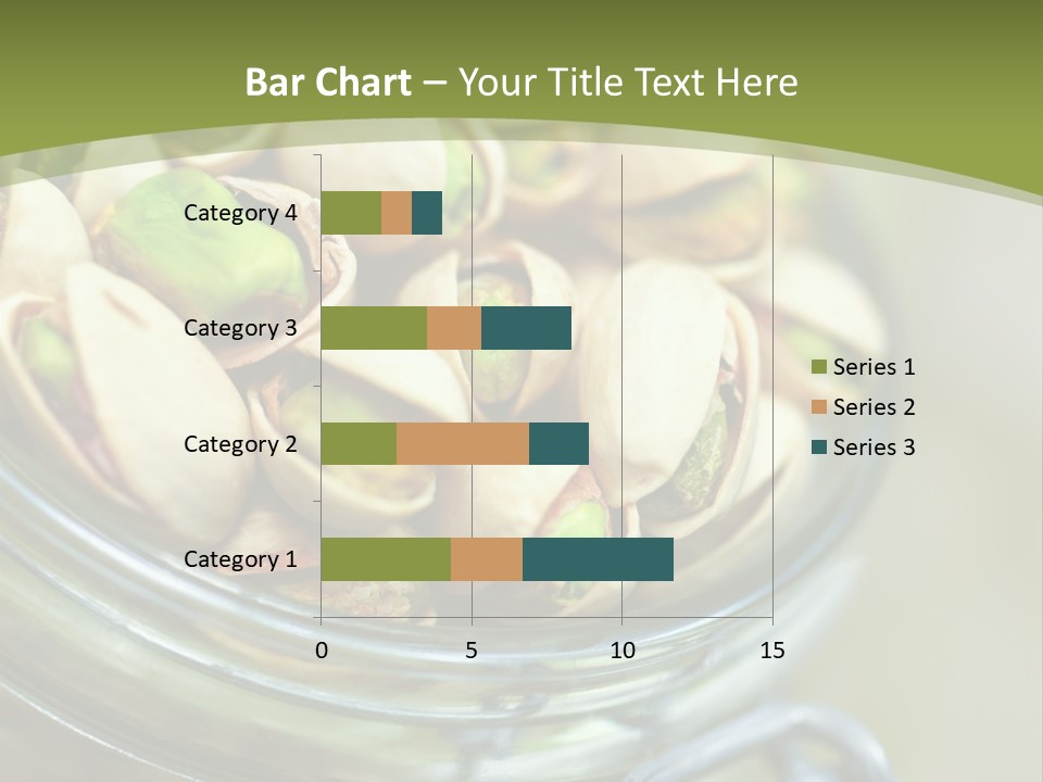 A Glass Jar Filled With Pistachios On Top Of A Table PowerPoint Template