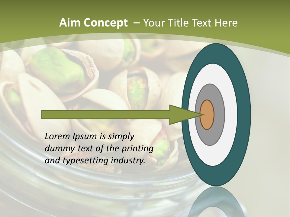 A Glass Jar Filled With Pistachios On Top Of A Table PowerPoint Template