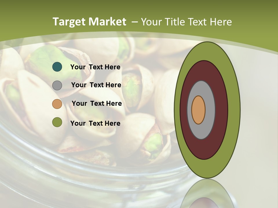 A Glass Jar Filled With Pistachios On Top Of A Table PowerPoint Template