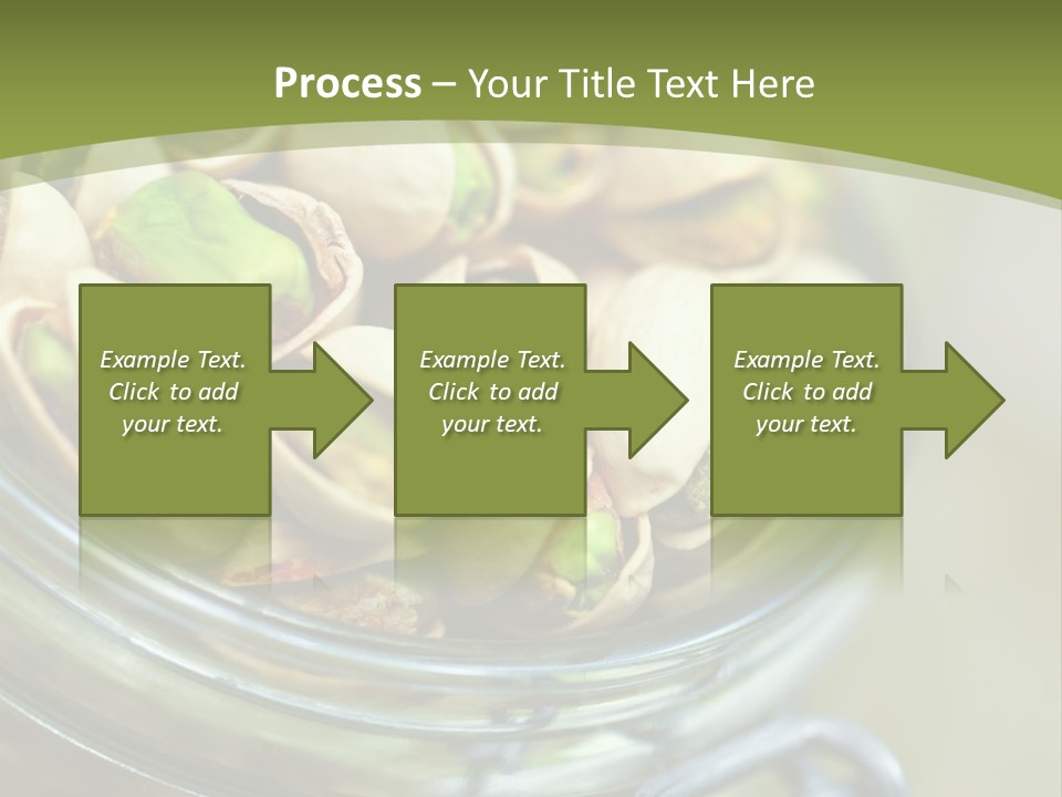 A Glass Jar Filled With Pistachios On Top Of A Table PowerPoint Template