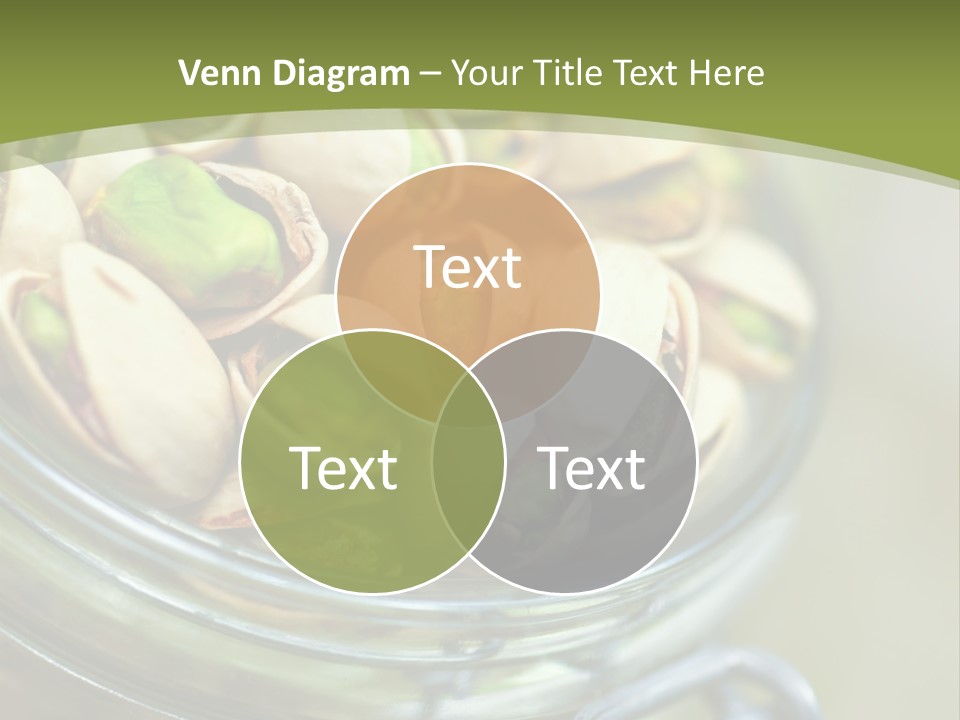 A Glass Jar Filled With Pistachios On Top Of A Table PowerPoint Template