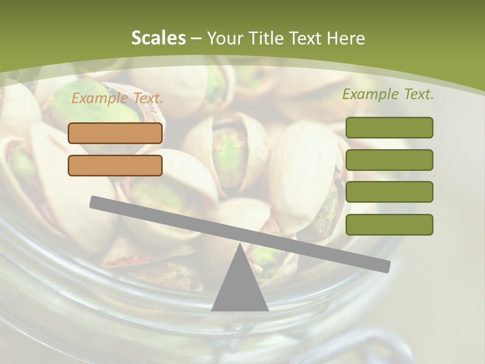 A Glass Jar Filled With Pistachios On Top Of A Table PowerPoint Template