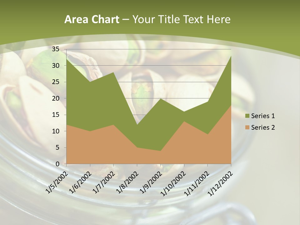 A Glass Jar Filled With Pistachios On Top Of A Table PowerPoint Template