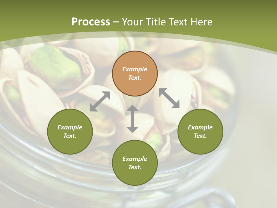 A Glass Jar Filled With Pistachios On Top Of A Table PowerPoint Template