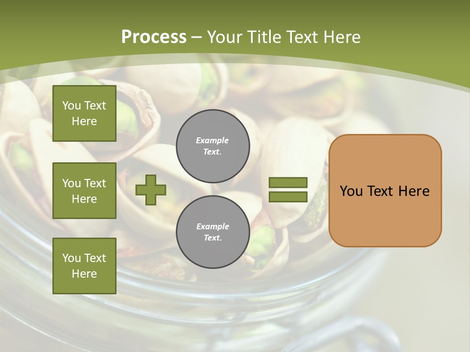 A Glass Jar Filled With Pistachios On Top Of A Table PowerPoint Template