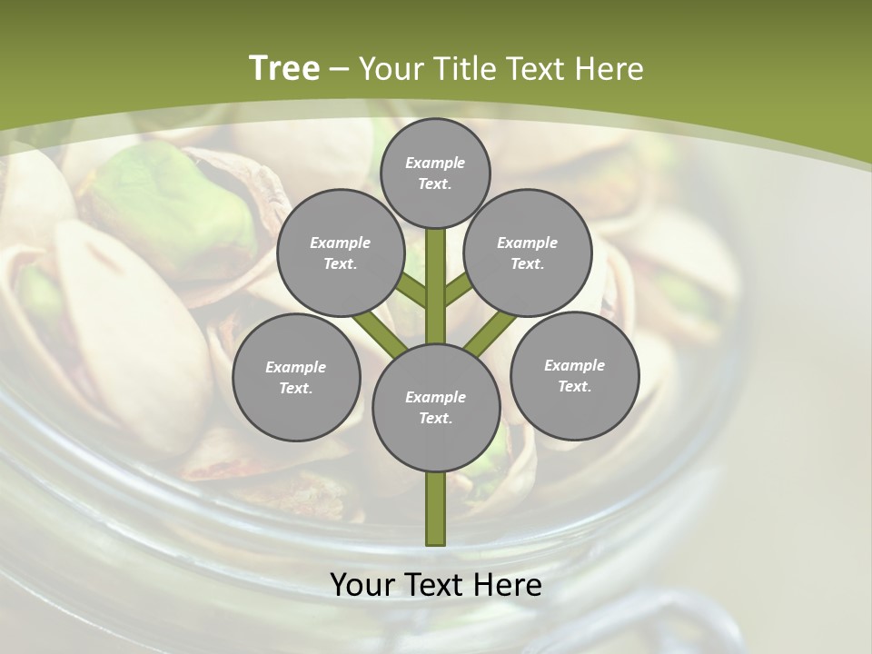 A Glass Jar Filled With Pistachios On Top Of A Table PowerPoint Template