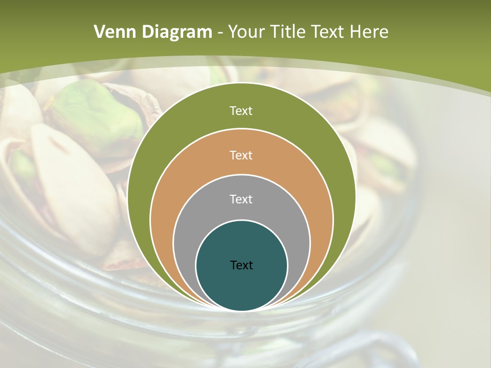 A Glass Jar Filled With Pistachios On Top Of A Table PowerPoint Template