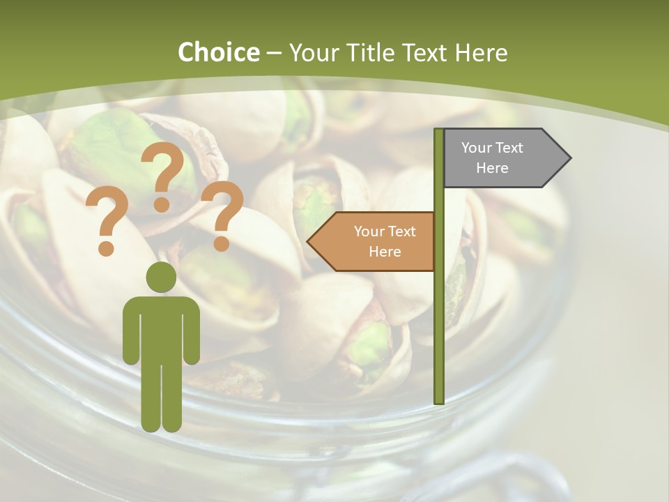 A Glass Jar Filled With Pistachios On Top Of A Table PowerPoint Template