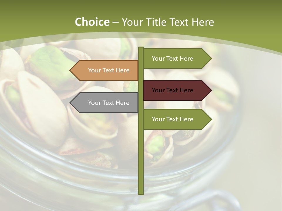 A Glass Jar Filled With Pistachios On Top Of A Table PowerPoint Template