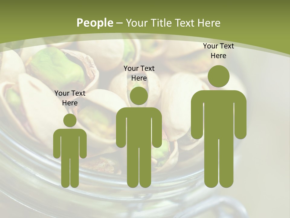 A Glass Jar Filled With Pistachios On Top Of A Table PowerPoint Template