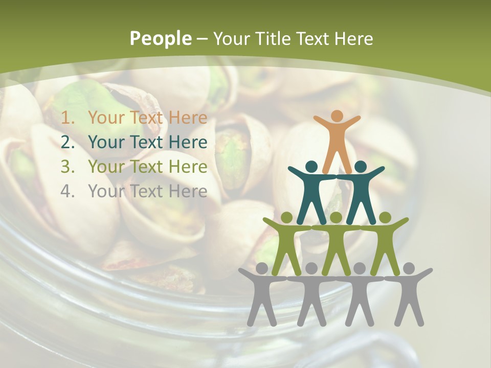 A Glass Jar Filled With Pistachios On Top Of A Table PowerPoint Template