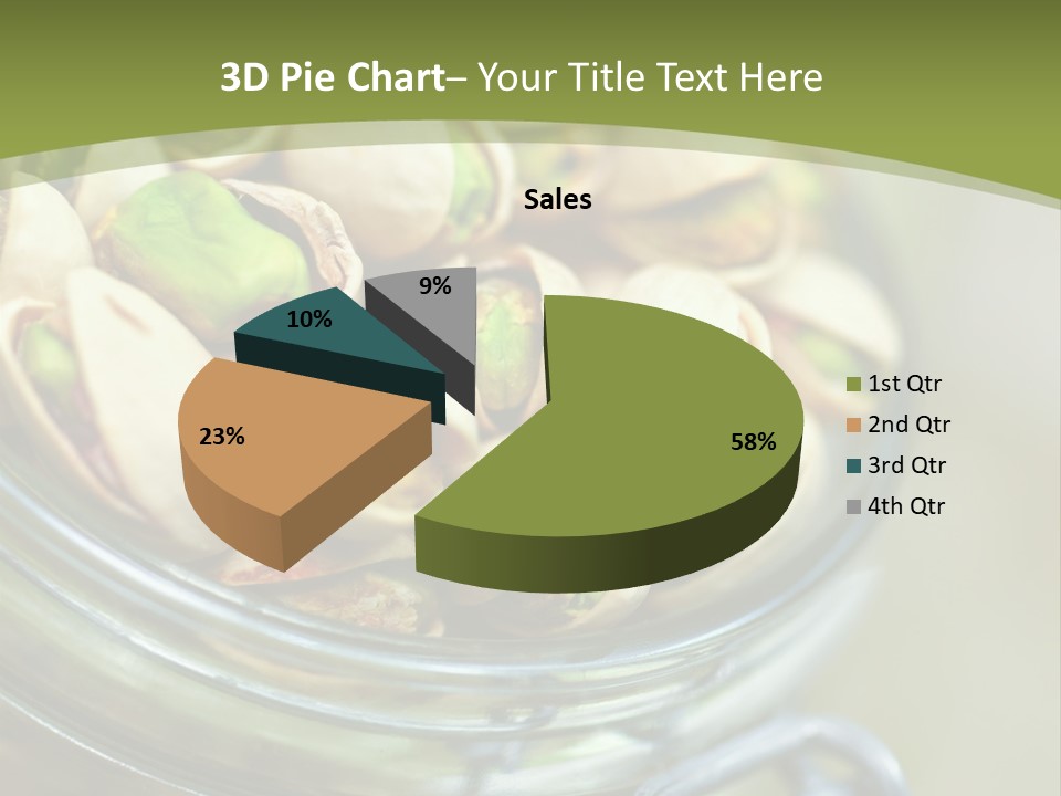 A Glass Jar Filled With Pistachios On Top Of A Table PowerPoint Template