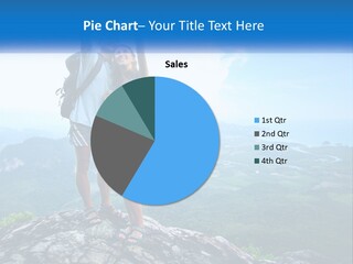 A Couple Of People Standing On Top Of A Mountain PowerPoint Template