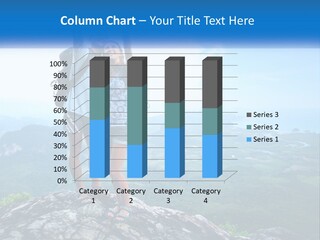 A Couple Of People Standing On Top Of A Mountain PowerPoint Template