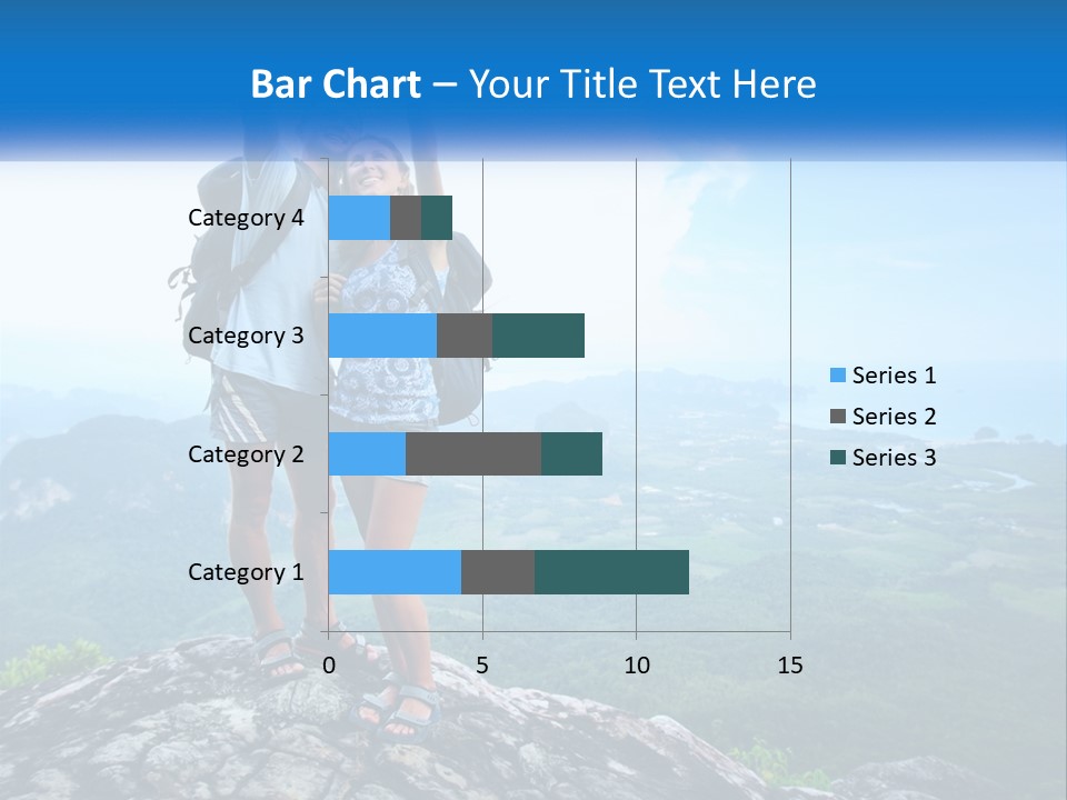 A Couple Of People Standing On Top Of A Mountain PowerPoint Template