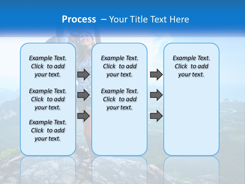 A Couple Of People Standing On Top Of A Mountain PowerPoint Template
