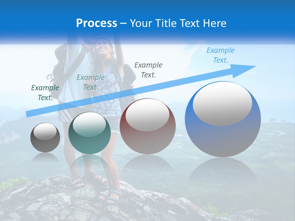 A Couple Of People Standing On Top Of A Mountain PowerPoint Template
