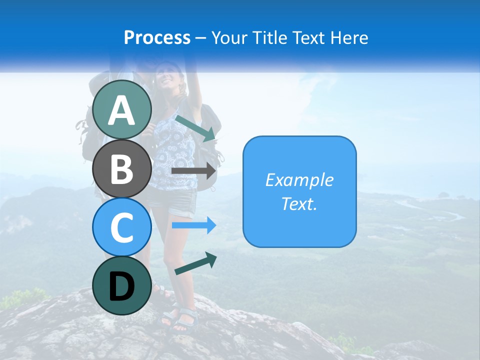 A Couple Of People Standing On Top Of A Mountain PowerPoint Template