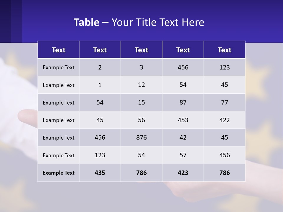Two Hands Reaching Out Towards Each Other In Front Of A European Flag PowerPoint Template