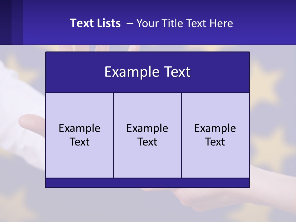 Two Hands Reaching Out Towards Each Other In Front Of A European Flag PowerPoint Template