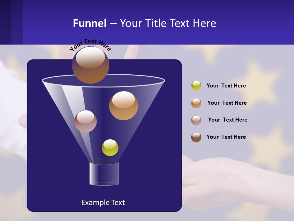 Two Hands Reaching Out Towards Each Other In Front Of A European Flag PowerPoint Template