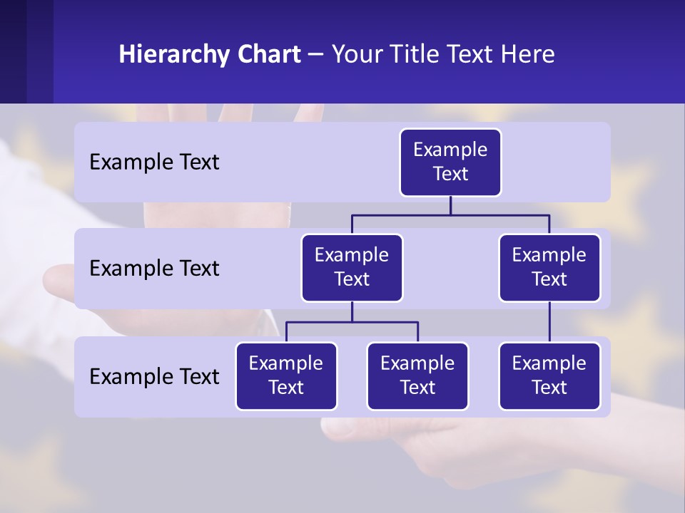 Two Hands Reaching Out Towards Each Other In Front Of A European Flag PowerPoint Template