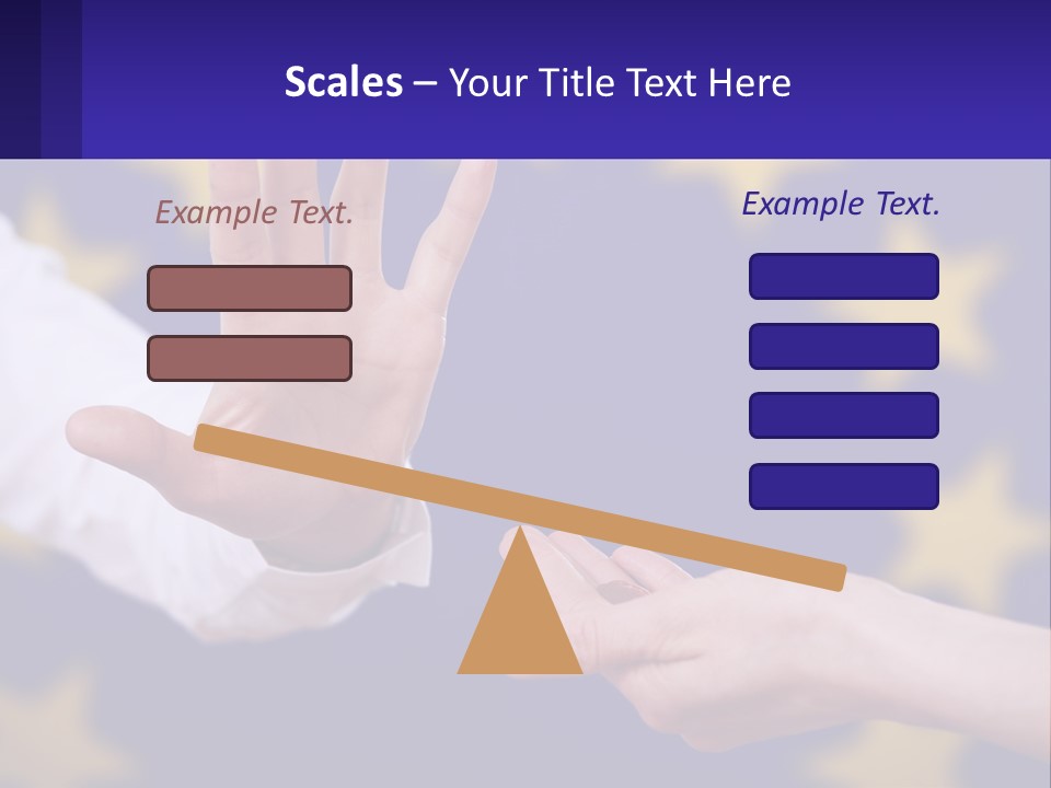 Two Hands Reaching Out Towards Each Other In Front Of A European Flag PowerPoint Template