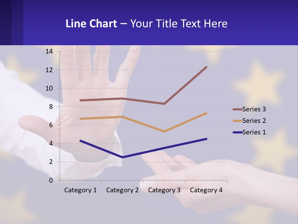 Two Hands Reaching Out Towards Each Other In Front Of A European Flag PowerPoint Template