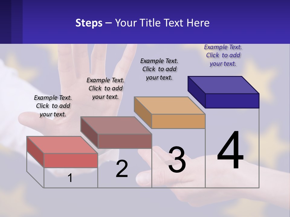 Two Hands Reaching Out Towards Each Other In Front Of A European Flag PowerPoint Template