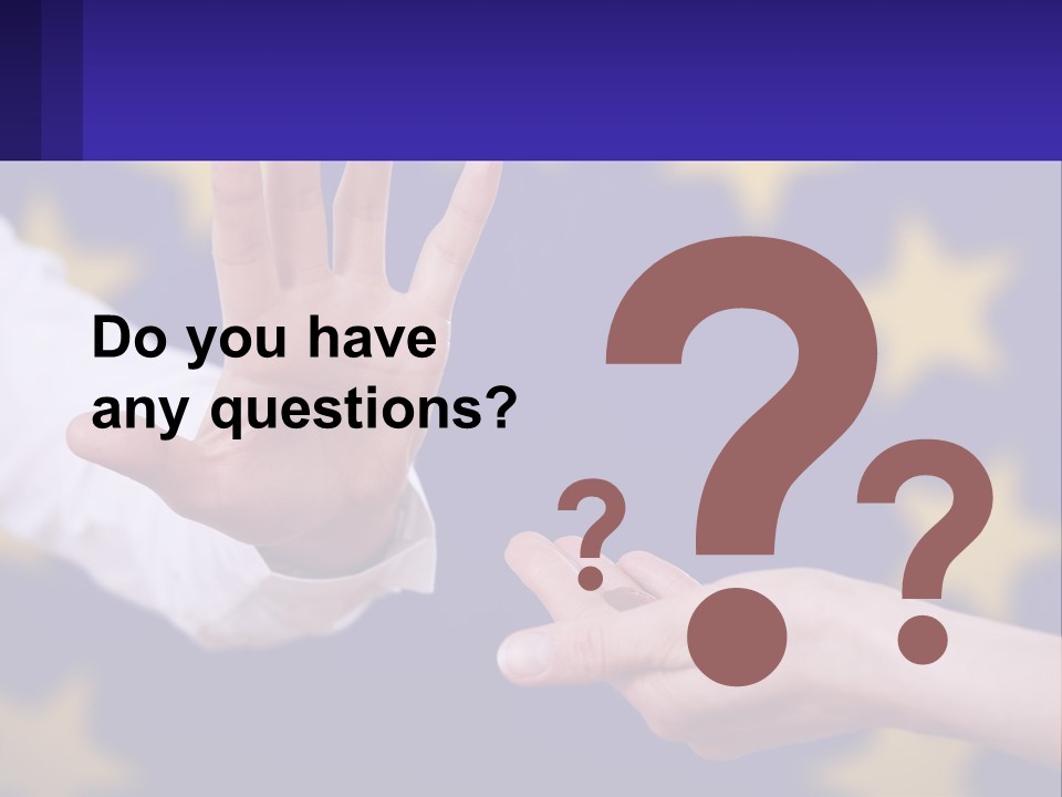 Two Hands Reaching Out Towards Each Other In Front Of A European Flag PowerPoint Template