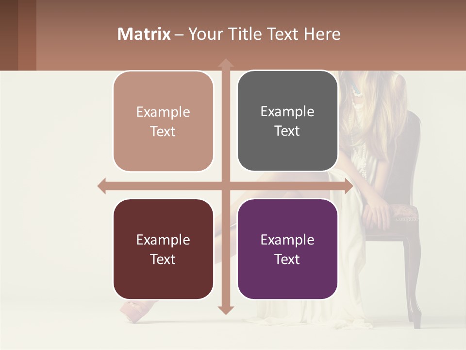 A Woman Sitting On A Chair With Her Legs Crossed PowerPoint Template