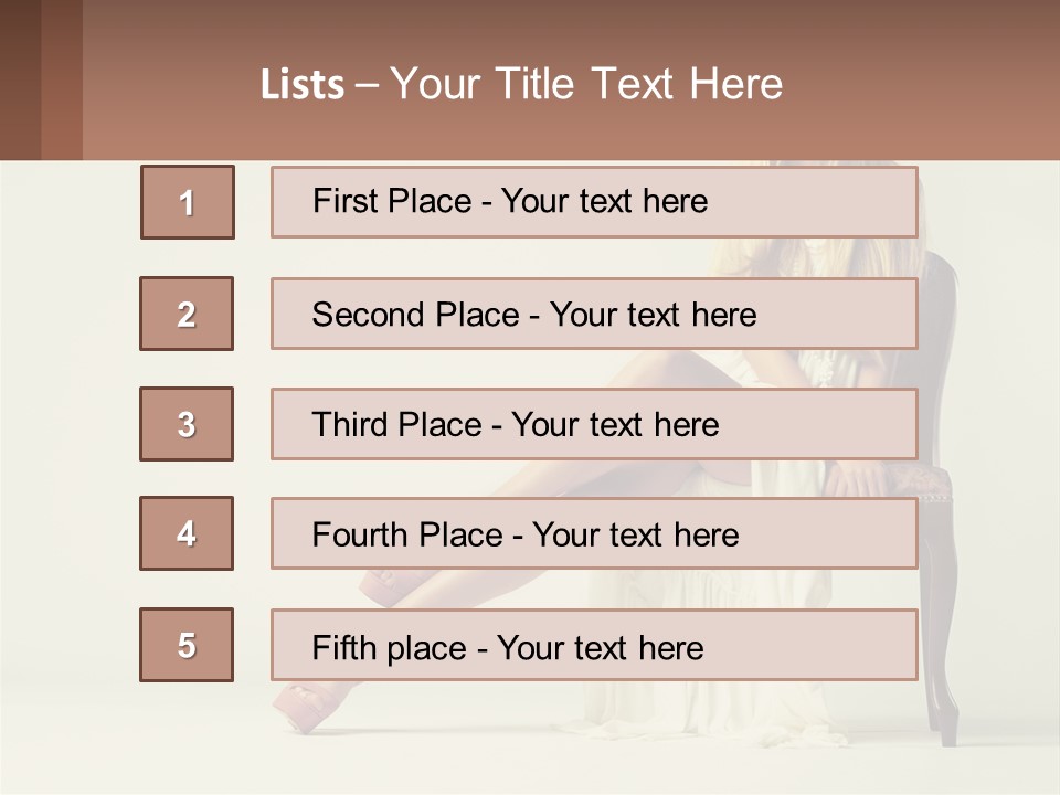 A Woman Sitting On A Chair With Her Legs Crossed PowerPoint Template