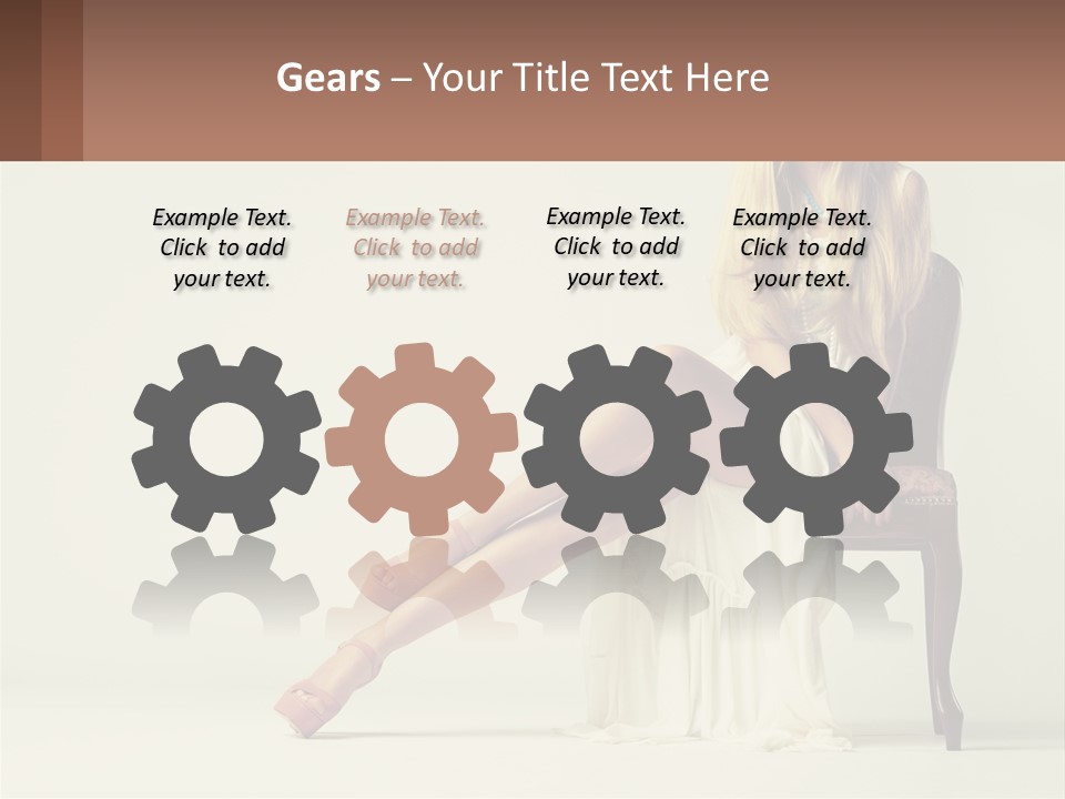 A Woman Sitting On A Chair With Her Legs Crossed PowerPoint Template