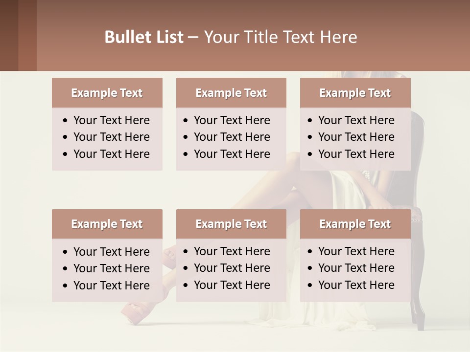 A Woman Sitting On A Chair With Her Legs Crossed PowerPoint Template