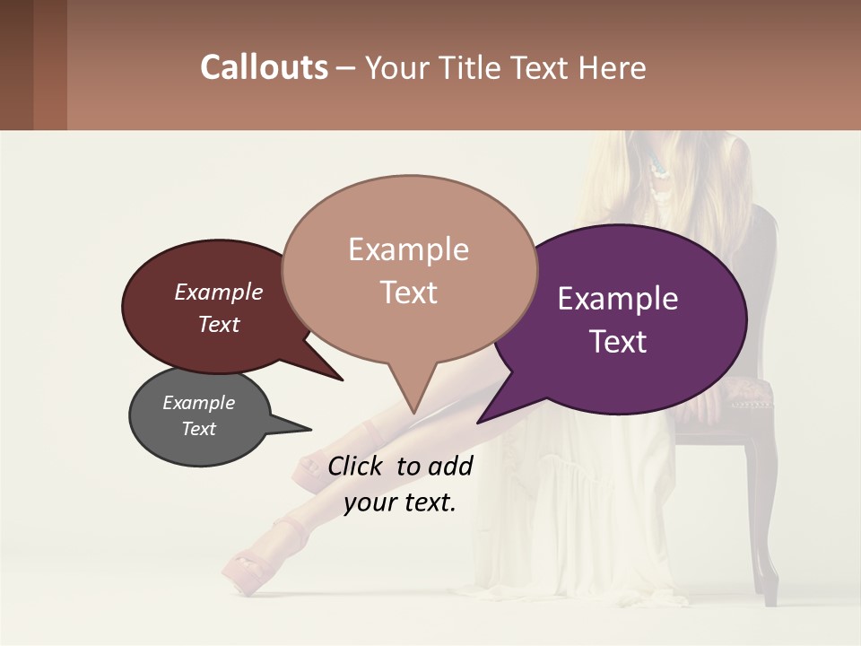 A Woman Sitting On A Chair With Her Legs Crossed PowerPoint Template
