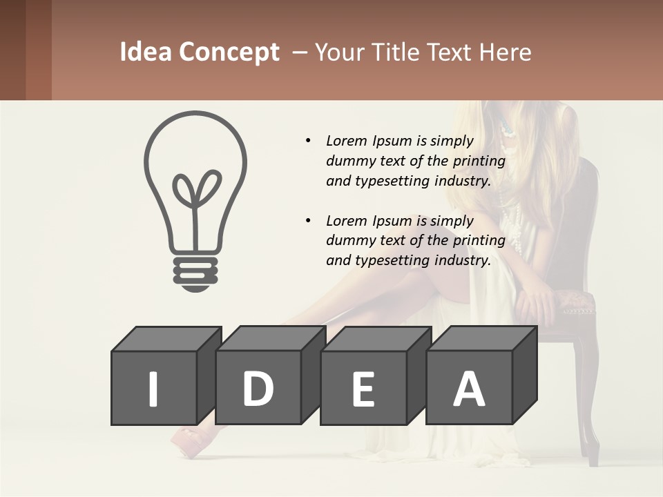 A Woman Sitting On A Chair With Her Legs Crossed PowerPoint Template