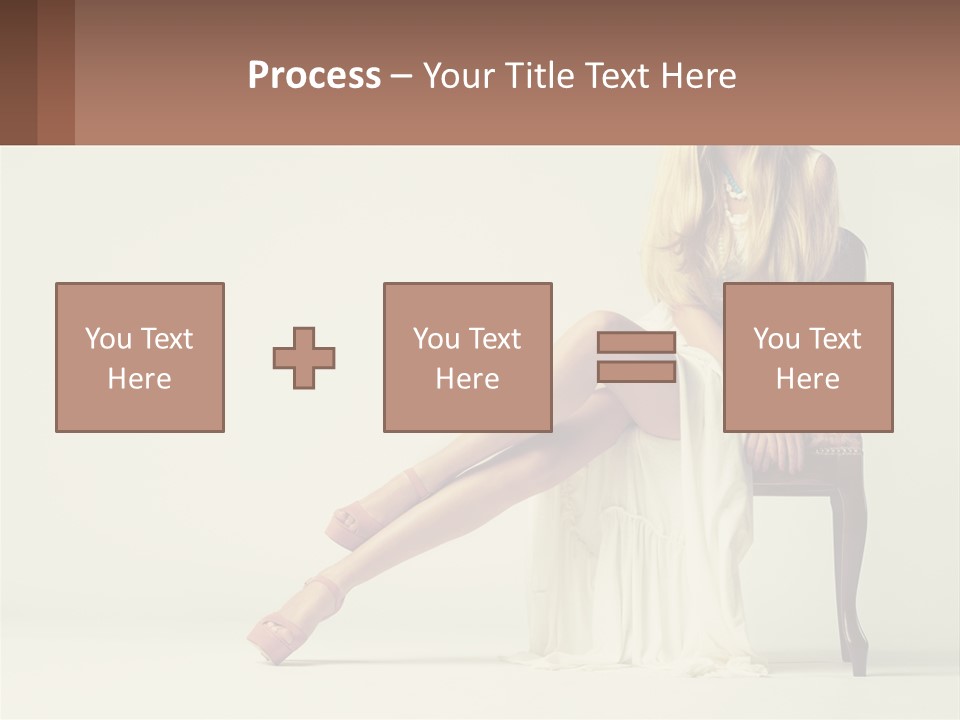 A Woman Sitting On A Chair With Her Legs Crossed PowerPoint Template