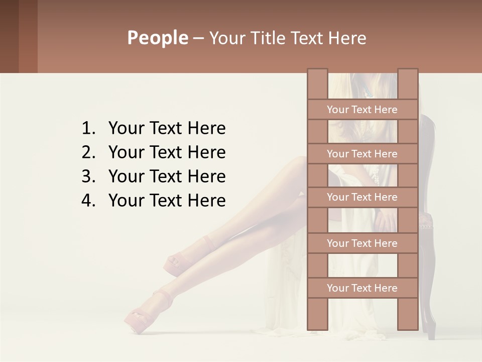 A Woman Sitting On A Chair With Her Legs Crossed PowerPoint Template