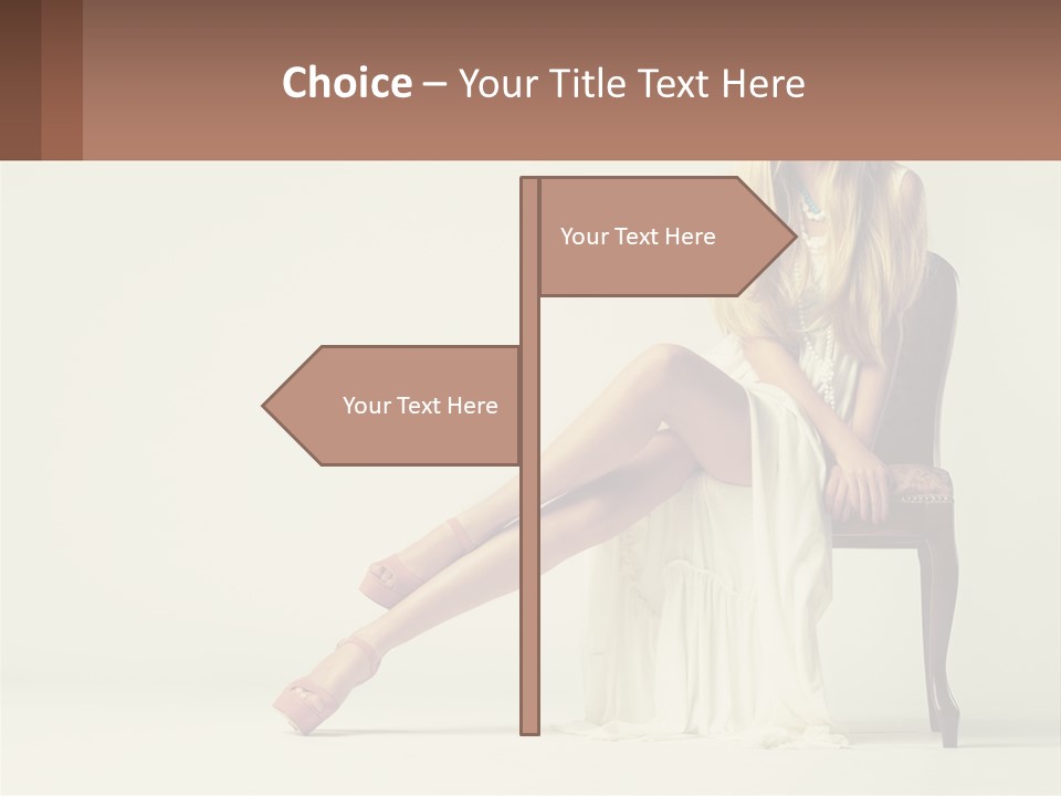 A Woman Sitting On A Chair With Her Legs Crossed PowerPoint Template