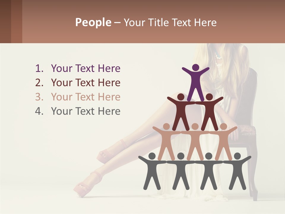 A Woman Sitting On A Chair With Her Legs Crossed PowerPoint Template