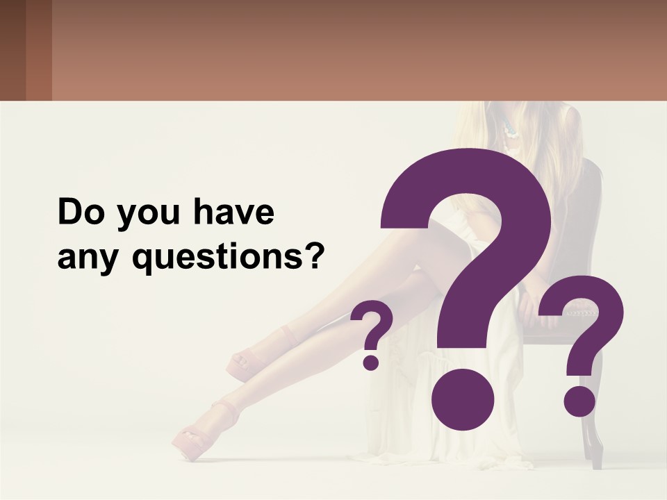 A Woman Sitting On A Chair With Her Legs Crossed PowerPoint Template