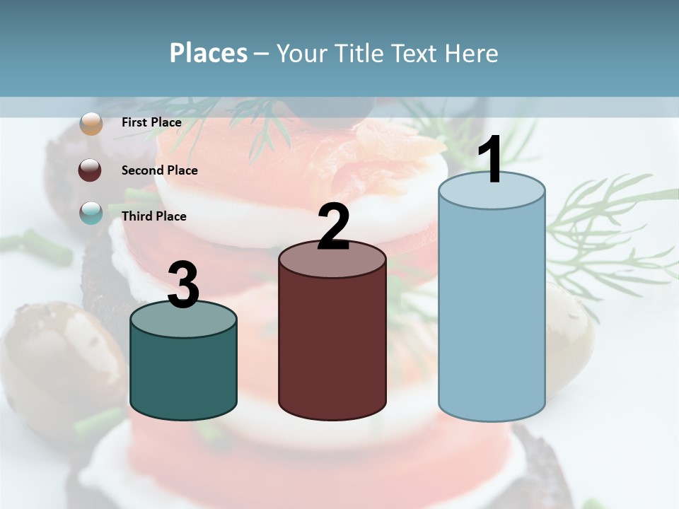 A Plate Of Food On A Table With A Blue Background PowerPoint Template