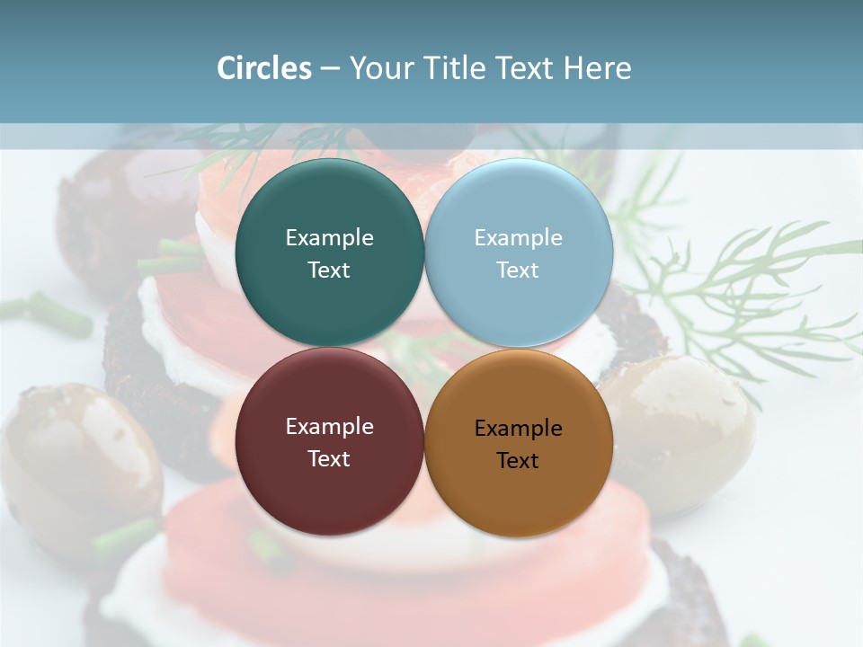 A Plate Of Food On A Table With A Blue Background PowerPoint Template