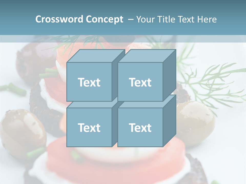 A Plate Of Food On A Table With A Blue Background PowerPoint Template