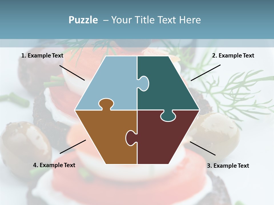 A Plate Of Food On A Table With A Blue Background PowerPoint Template